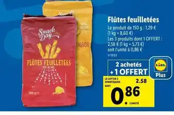 Lidl Flûtes feuilletées snack day offre