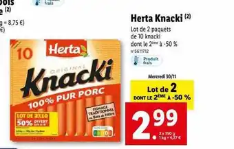Lidl Herta knacki offre