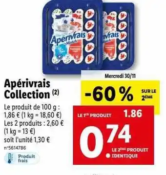 Lidl Apérivrais collection offre