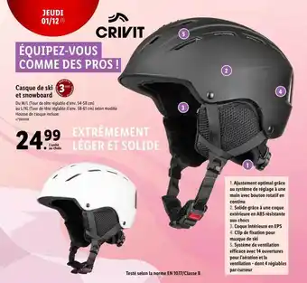 Lidl Casque de ski et snowboard crivit offre