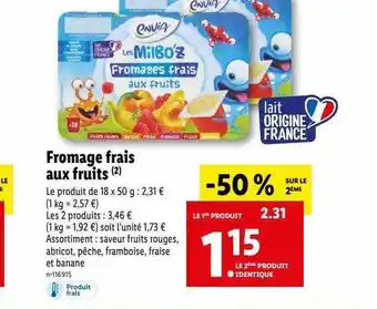 Lidl Fromage frais aux fruits envia offre