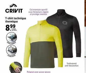 Lidl T-shirt technique thermique crivit offre