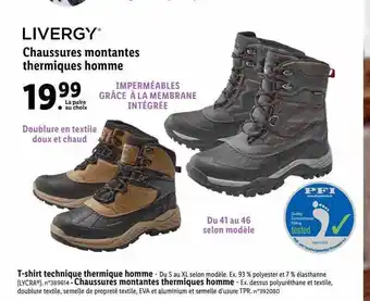 Lidl Chaussures montantes thermiques homme livergy offre