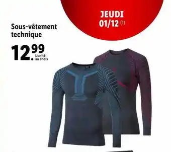 Lidl Sous-vêtement technique offre