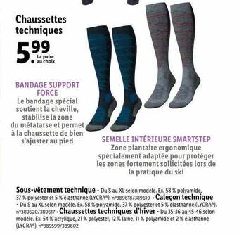 Lidl Chaussettes techniques offre