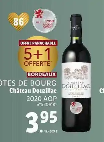 Lidl Bordeaux côtes de bourg château douzillac 2020 aop offre