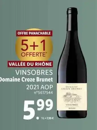 Lidl Vallée du rhône vinsobres domaine croze brunet 2021 aop offre