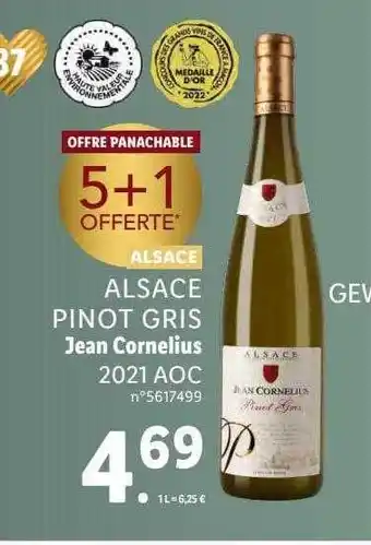 Lidl Alsace pinot gris jean cornelius 2021 aoc offre