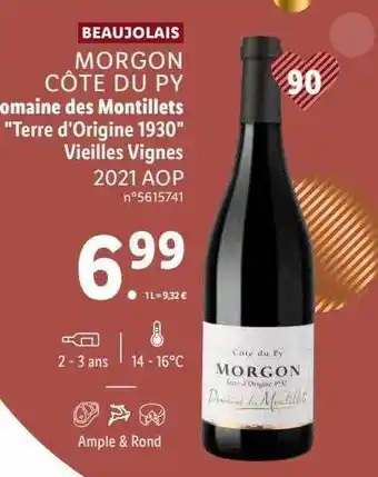Beaujolais morgon côte du py domaine des montillets