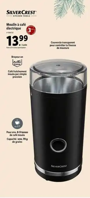 Lidl Moulin à café électrique silver crest offre