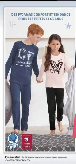 Lidl Pyjama enfant offre