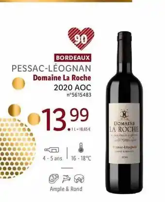Lidl Bordeaux pessac-léognan domaine la roche 2020 aoc offre