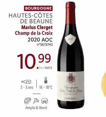 Lidl Bourgogne hautes-côtes de beaune marius clerget champ de la croix 2020 aoc offre