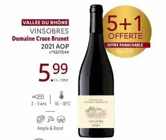 Lidl Vallée du rhône vinsobres domaine croze brunet 2021 aop offre