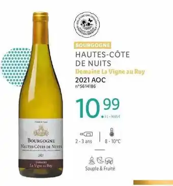 Bourgogne hautes-côte de nuits domaien la vigne au roy 2021 aoc