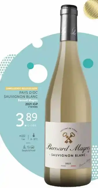Lidl Languedoc-roussillon pays d'oc sauvignon blanc bernard magrez 2021 igp offre