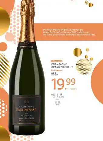 Lidl Champagne grand cru brut paul minand aoc offre