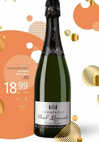 Lidl Champagne brut paul laurent blanc de blancs aoc offre