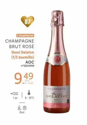 Lidl Champagne brut rosé henri delattre (1-2 bouteille) aoc offre