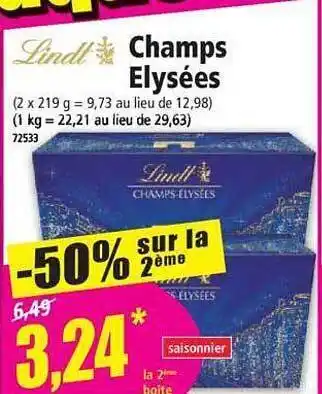 Norma Champs élysées lindt offre