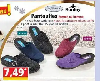 Norma Pantoufles femme ou homme ellenor, ronley offre