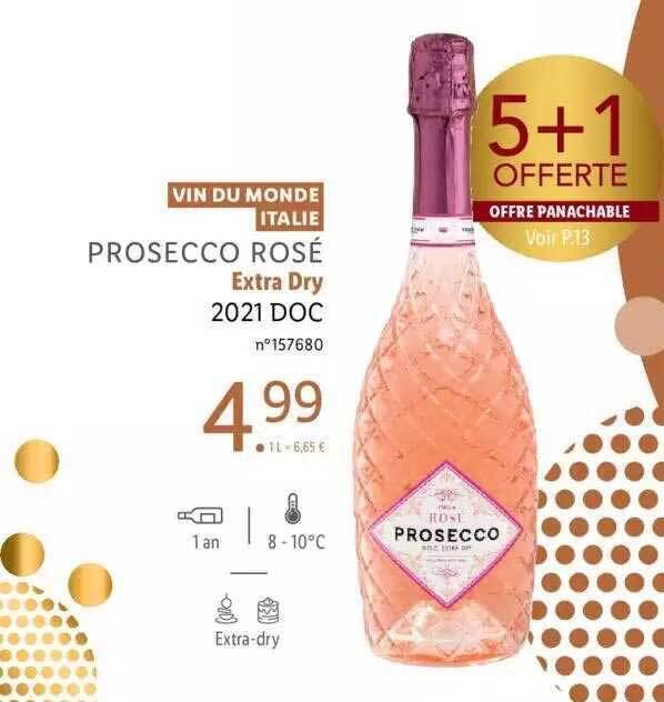Promo Vin du monde italie prosecco rosé extra dry 2021 doc chez Lidl