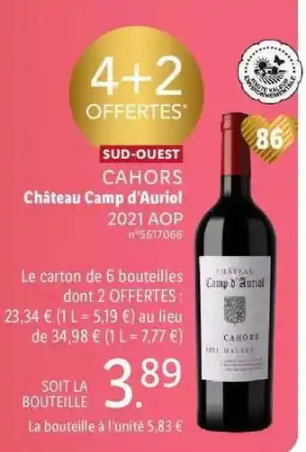 Lidl Sud-ouest cahors château camp d'auriol 2021 aop offre