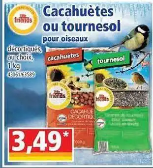 Norma Cacahuètes ou tournesol pour oiseaux friends offre