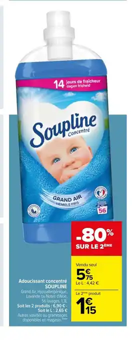 Carrefour Adoucissant Concentre Soupline offre