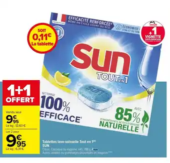 Carrefour Tablettes Lave-Vaisselle Tout En 1 Sun offre