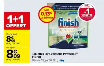 Carrefour Tablettes Lave Vaisselle Powerball Finish offre