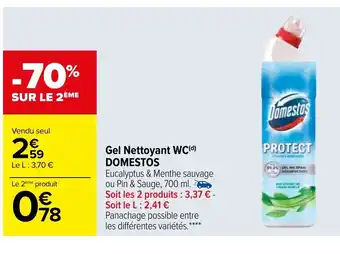 Carrefour Gel Nettoyant WC Domestos offre