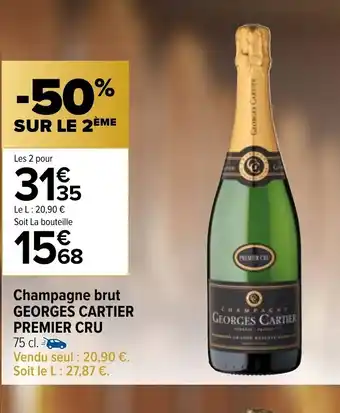 Carrefour Champagne Brut Georges Cartier Premier Cru 75cl offre