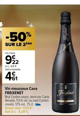 Carrefour Vin mousseux Cava Freixenet offre