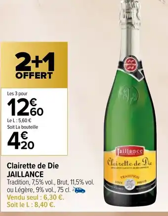 Carrefour Clairette de Die Jaillance offre