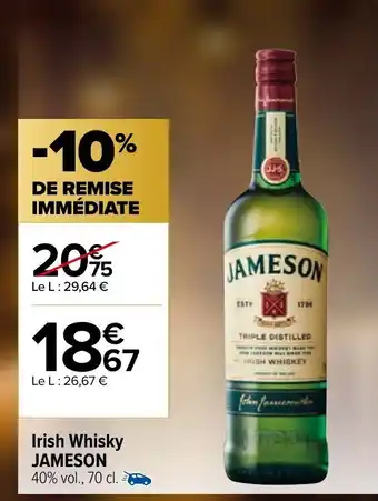 Carrefour Irish Whisky Jameson offre