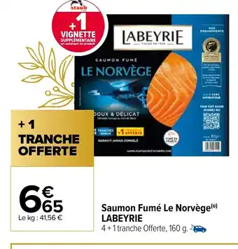 Carrefour Saumon fumé de Norvège Labeyrie offre