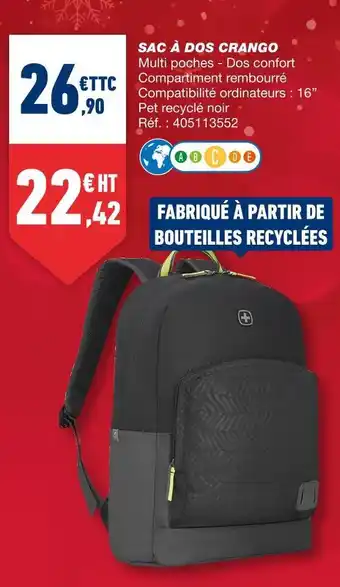 Bureau Vallée Sac à dos crango offre
