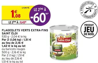 Intermarché Saint éloi flageolets verts extra-fins offre