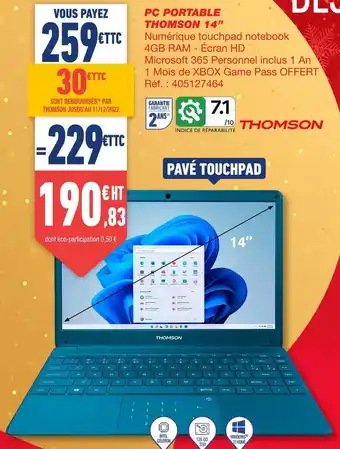 Thomson pc portable 14’’