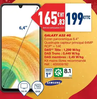 Bureau Vallée Galaxy a32 4g offre