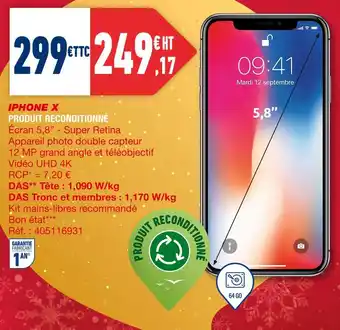 Bureau Vallée Apple iphone x offre