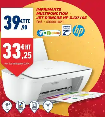 Bureau Vallée Hp imprimante multifonction jet d’encre dj2710e offre