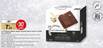 Intermarché La féérique, bûche glacée caramel beurre salé et vanille les créations offre
