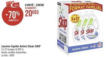 Géant Casino Skip lessive liquide active clean offre