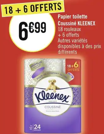 Géant Casino Kleenex papier toilette coussiné offre