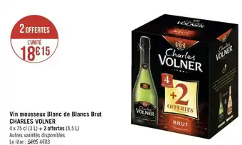 Charles volner vin mousseux blanc de blancs brut