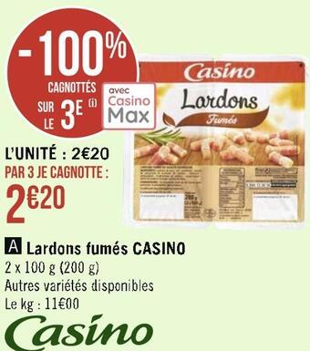 Géant Casino Casino lardons fumés offre