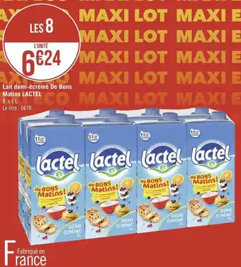 Géant Casino Matins lactel lait demi-écrémé de bons offre