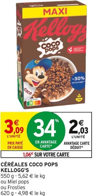 Intermarché Kellogg's céréales coco pops offre